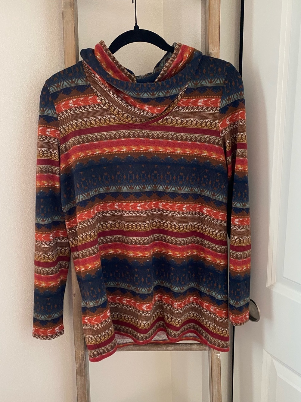 Women's Multicolor Striped Turtle Neck Sweater
